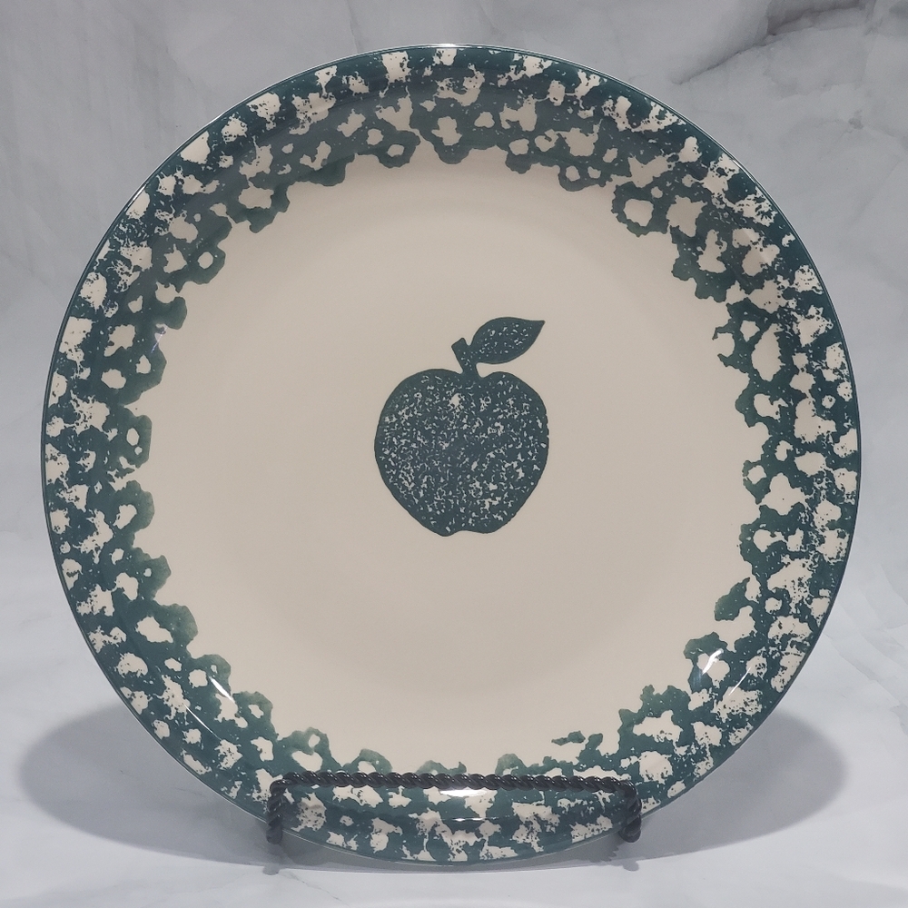 Folk Craft Apple Spongeware 12 inch Platter